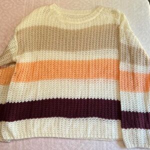 SHEIN Colorful Striped Knit Sweater